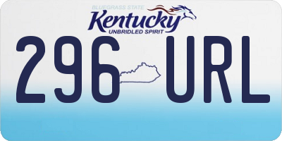 KY license plate 296URL