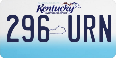KY license plate 296URN