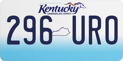 KY license plate 296URO