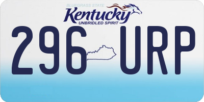 KY license plate 296URP