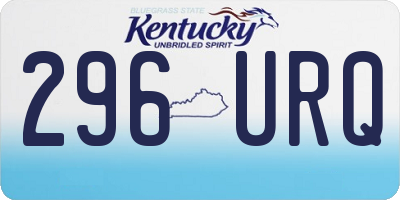 KY license plate 296URQ