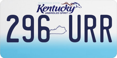 KY license plate 296URR