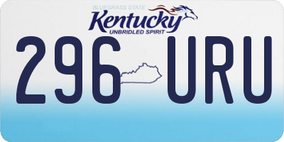 KY license plate 296URU