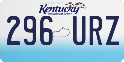 KY license plate 296URZ