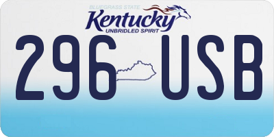 KY license plate 296USB