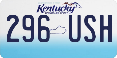 KY license plate 296USH