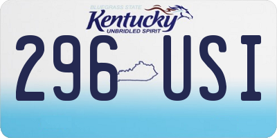 KY license plate 296USI