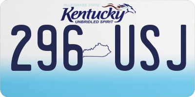 KY license plate 296USJ