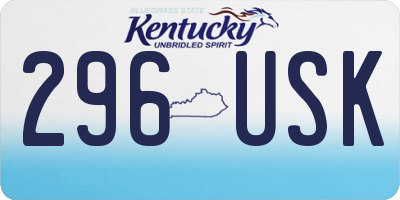 KY license plate 296USK
