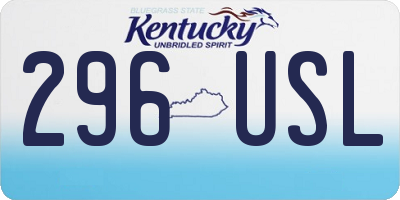 KY license plate 296USL