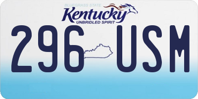KY license plate 296USM