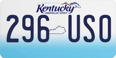 KY license plate 296USO