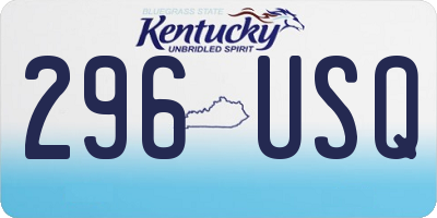 KY license plate 296USQ