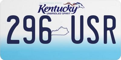 KY license plate 296USR