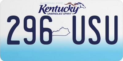 KY license plate 296USU