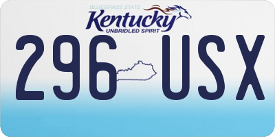 KY license plate 296USX