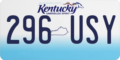 KY license plate 296USY