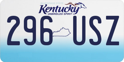 KY license plate 296USZ