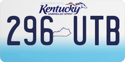 KY license plate 296UTB