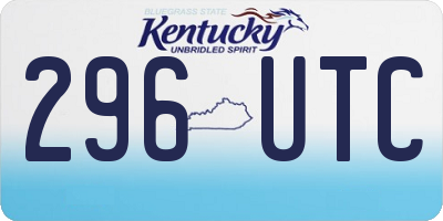 KY license plate 296UTC