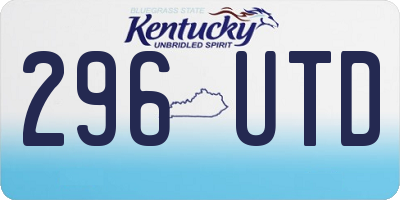 KY license plate 296UTD