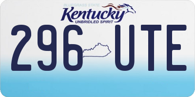 KY license plate 296UTE
