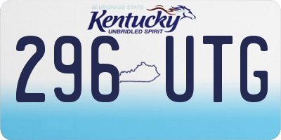 KY license plate 296UTG