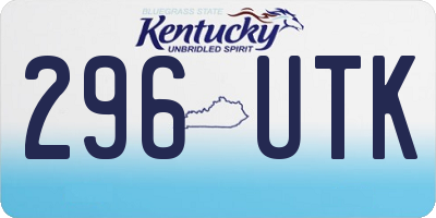 KY license plate 296UTK
