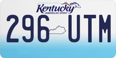 KY license plate 296UTM