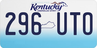 KY license plate 296UTO