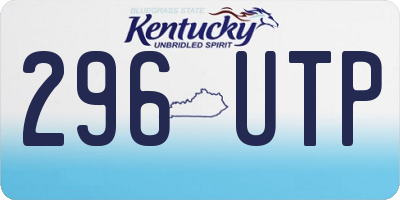 KY license plate 296UTP