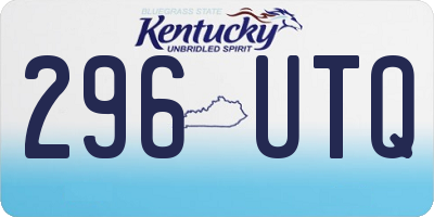 KY license plate 296UTQ