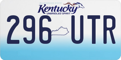 KY license plate 296UTR