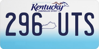 KY license plate 296UTS