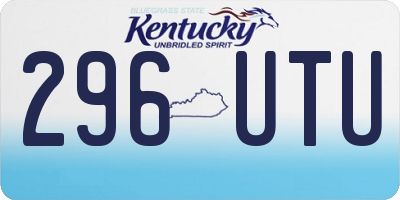 KY license plate 296UTU