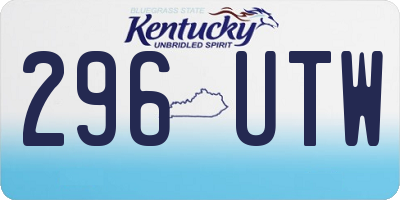 KY license plate 296UTW