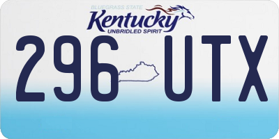 KY license plate 296UTX