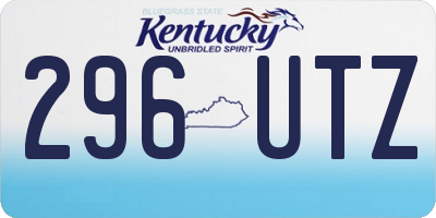 KY license plate 296UTZ