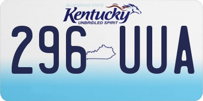 KY license plate 296UUA