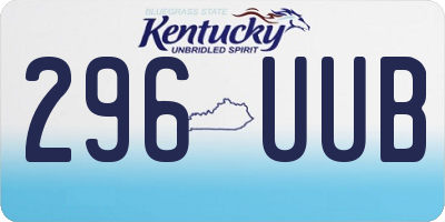 KY license plate 296UUB