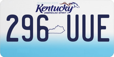 KY license plate 296UUE