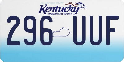 KY license plate 296UUF