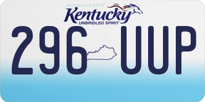 KY license plate 296UUP
