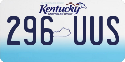 KY license plate 296UUS
