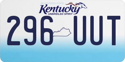 KY license plate 296UUT