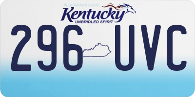 KY license plate 296UVC