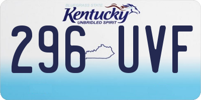 KY license plate 296UVF