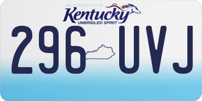 KY license plate 296UVJ