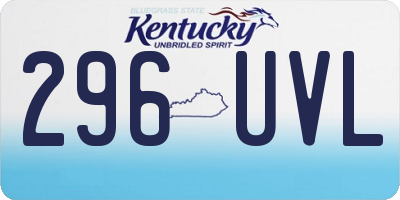 KY license plate 296UVL
