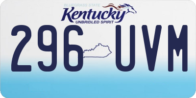 KY license plate 296UVM